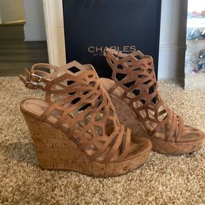 Charles by Charles David Apollo nude cork wedge heel